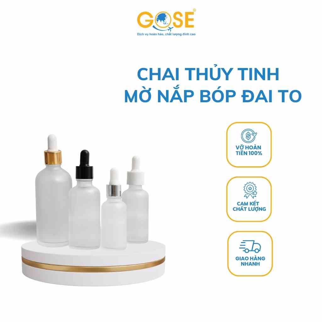 [Mã BMLTB35 giảm đến 35K đơn 99K] Lọ thủy tinh chiết tinh dầu GOSE thân mờ nắp bóp bộ chiết mỹ phẩm đi du lịch tiện lợi