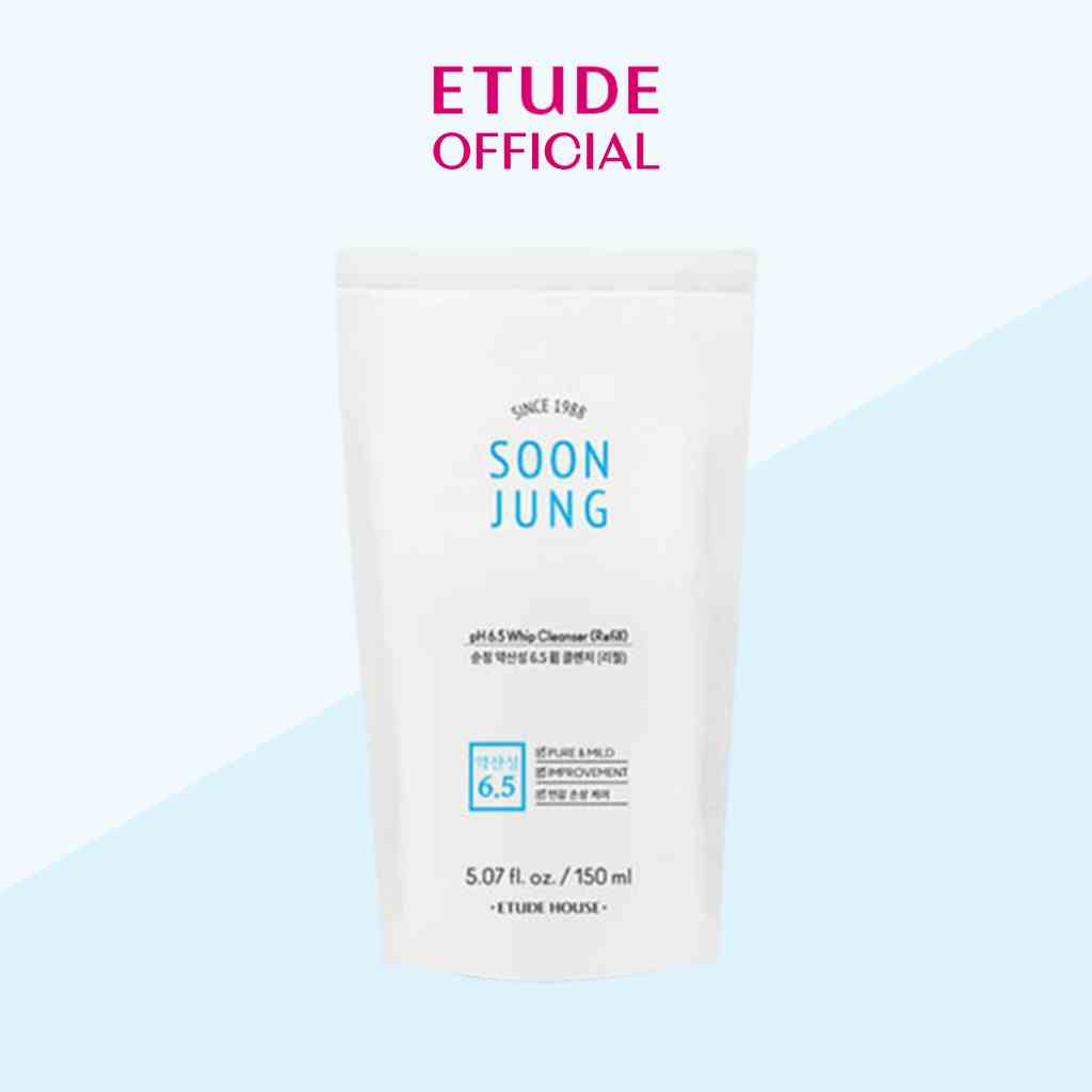 Sữa Rửa Mặt Etude PH 6.5 Làm Sạch Da Hiệu Quả SoonJung pH 6.5 Whip Cleanser Refill 150ml