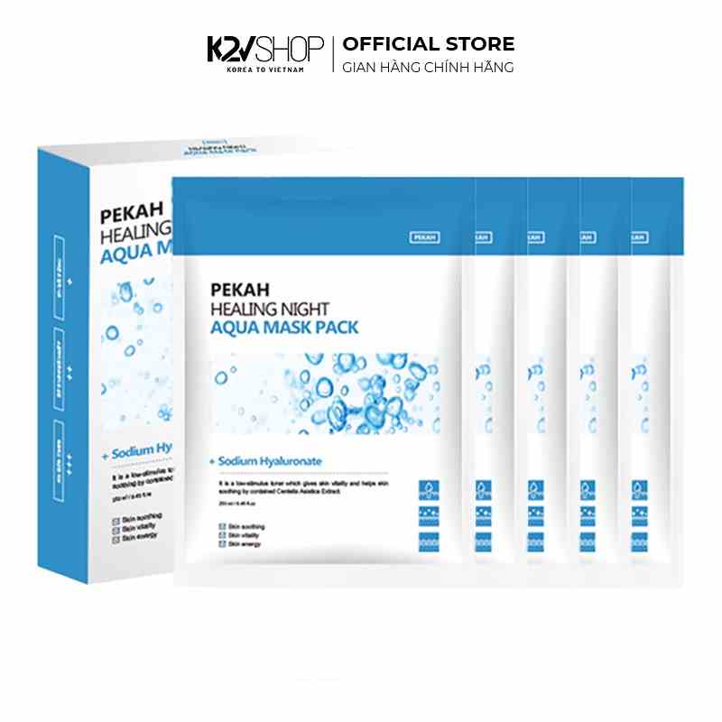 Hộp 5 Miếng Mặt Nạ Phục Hồi Cấp Nước Ban Đêm Pekah Healing Night Aqua Mask Pack - K2V Shop