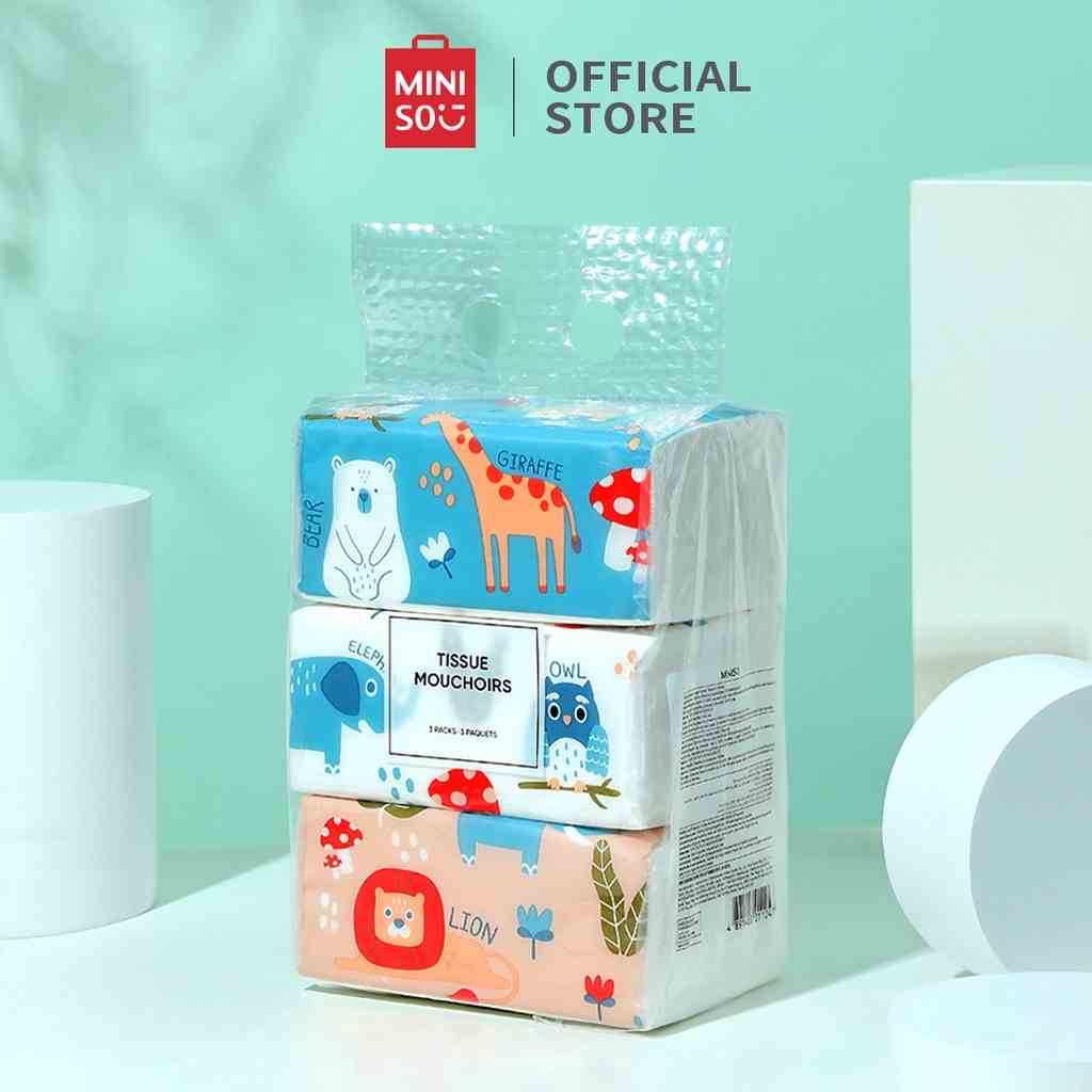 Combo 3 gói khăn giấy Forest Family Miniso 3 lớp dày dặn thân thiện với da