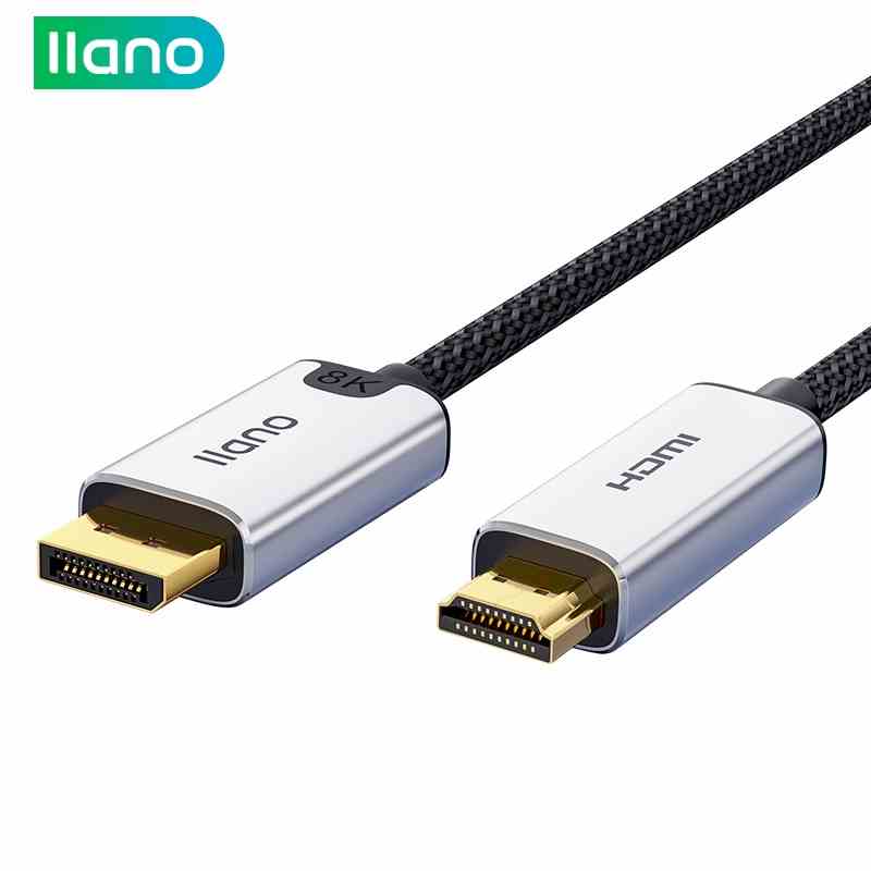 Dây cáp LLANO chuyển đổi Displayport 2M 8K HD DP sang Hdmi cho PC laptop TV máy chiếu