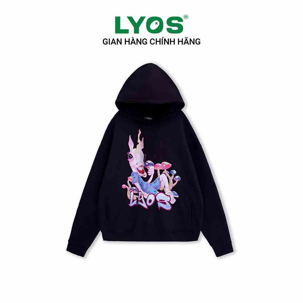 [Mã BMLTB35 giảm đến 35K đơn 99K] Áo Nỉ LYOS Starve Hoodie Đen