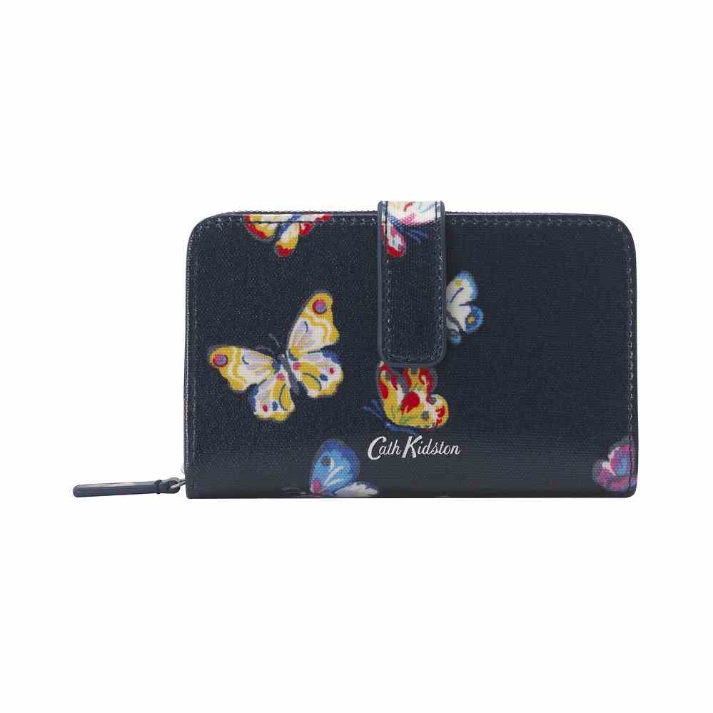 [Mã BMLTB200 giảm đến 100K đơn 499K] Cath Kidston - Ví cầm tay Folded Zip Wallet Butterflies - 1009989 - Navy