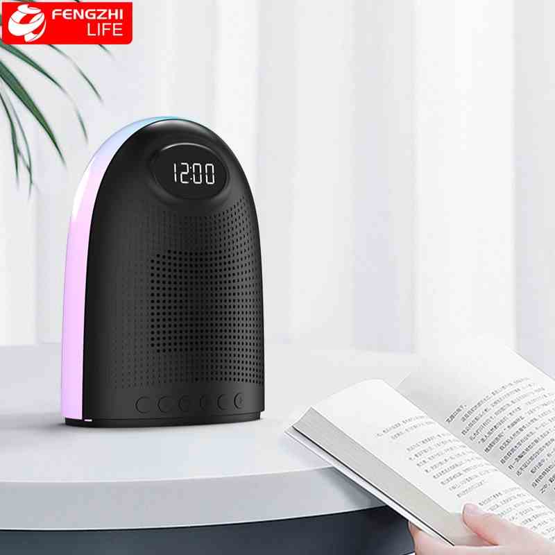 Loa nghe nhạc bluetooth mini FENGZHI 5w bass mạnh pin trâu thẻ nhớ 32GB đồng hồ báo thức đèn led cao cấp chính hãng