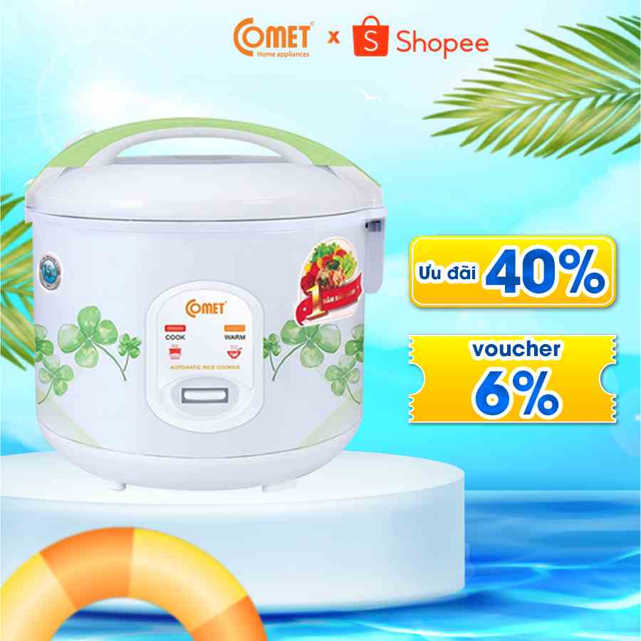 [Mã ELCMVIP1 giảm 10% đơn 699K] Nồi cơm điện nắp cài 1,8L COMET - CM8016