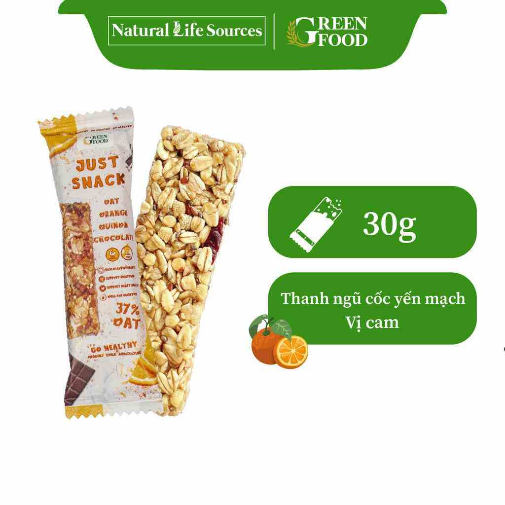 Thanh Ngũ Cốc Yến Mạch Chile JUST SNACK Green Food Vị Cam | 30g/thanh