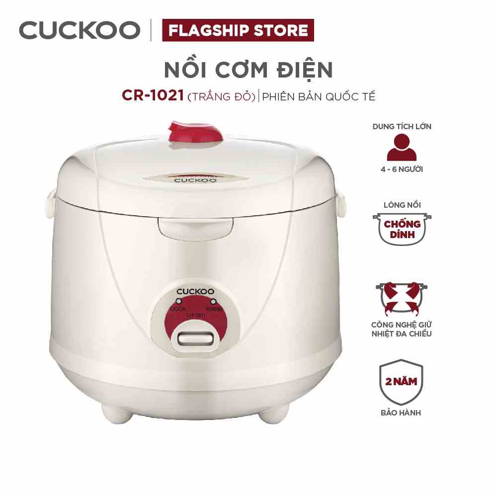 [Mã ELHACE01 giảm 12% đơn 300K] Nồi Cơm Điện CUCKOO 1,8 lít CR-1021 nhiều màu - Hàng chính hãng - Chất lượng Hàn Quốc