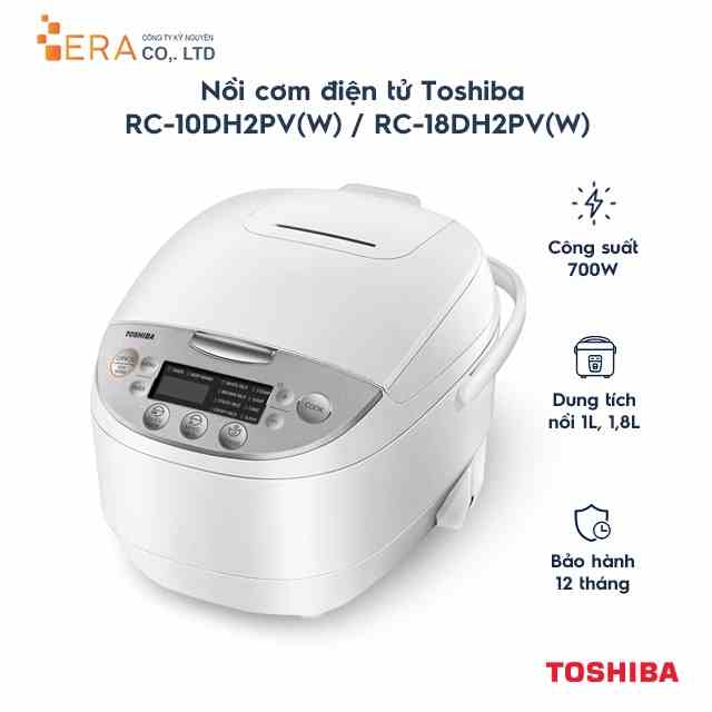 [Mã BMLTA35 giảm đến 35K đơn 99K] Nồi cơm điện tử Toshiba RC-10DH2PV(W) / RC-18DH2PV(W)