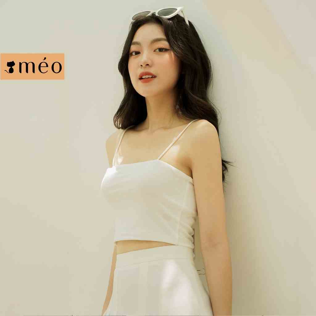 Áo hai dây nữ Méo shop dáng croptop thun tăm form ôm bó ngực Xevia