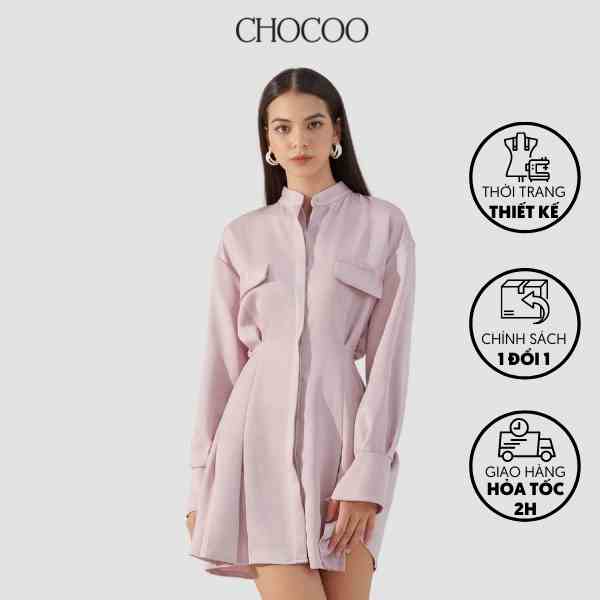 Đầm sơ mi nữ CHOCOO Marta Dress dài tay chất lụa cao cấp thiết kế nữ tính