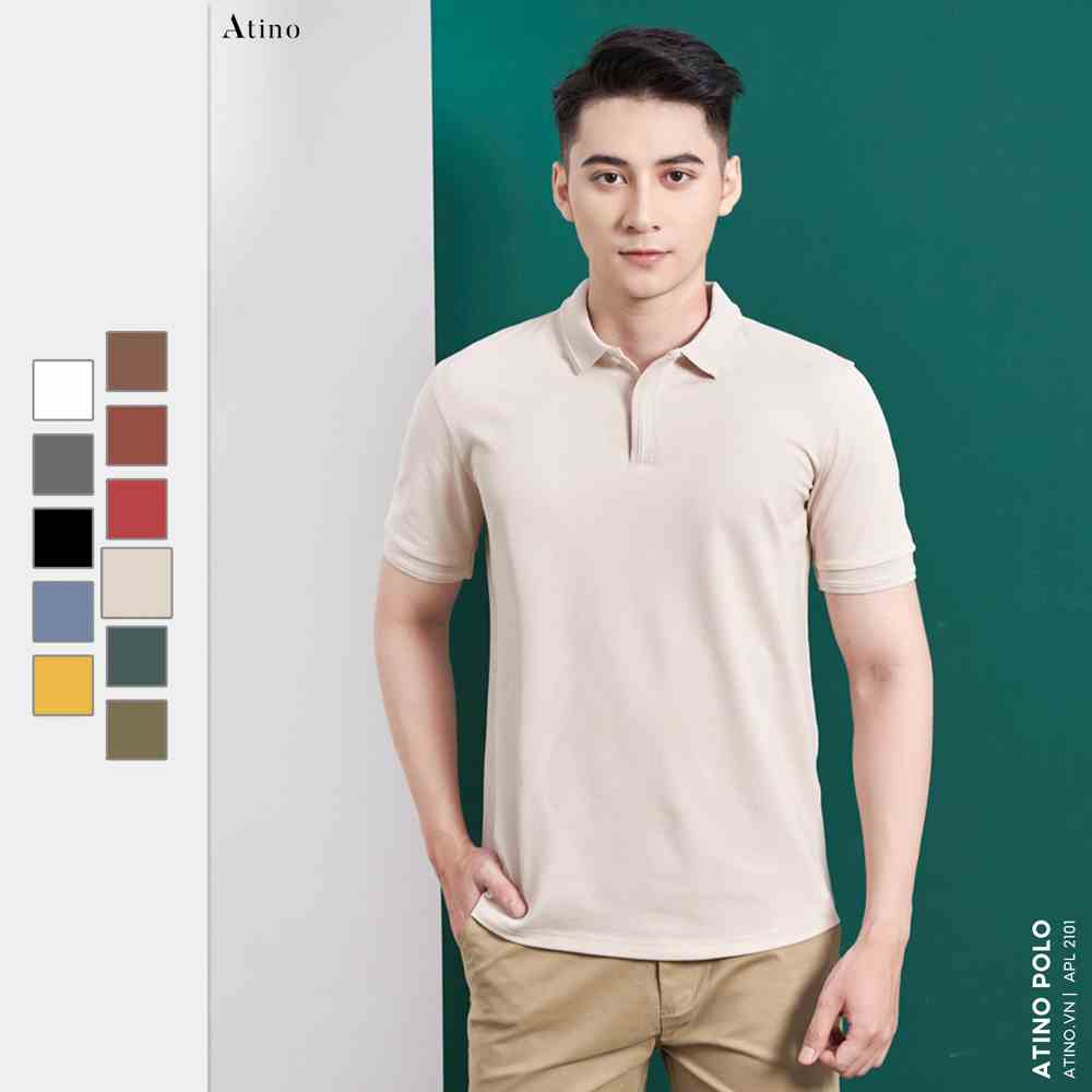 Áo Polo Nam ATINO thanh lịch vải cá sấu Cotton cao cấp thoáng mát trẻ trung form regular APL2101