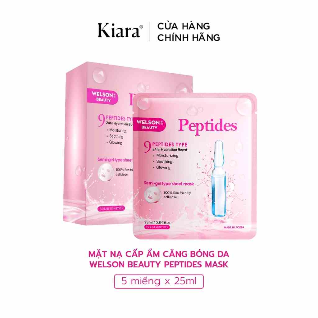 [Mã BMLTB35 giảm đến 35K đơn 99K] Hộp 5 Mặt Nạ Peptides Dưỡng Ẩm Căng Bóng Da 5 miếng x 25ml