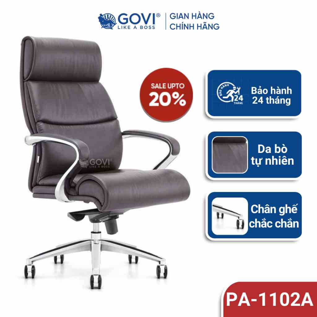 Ghế lãnh đạo GOVI Passo PA-1102A Da bò Italy nhập khẩu