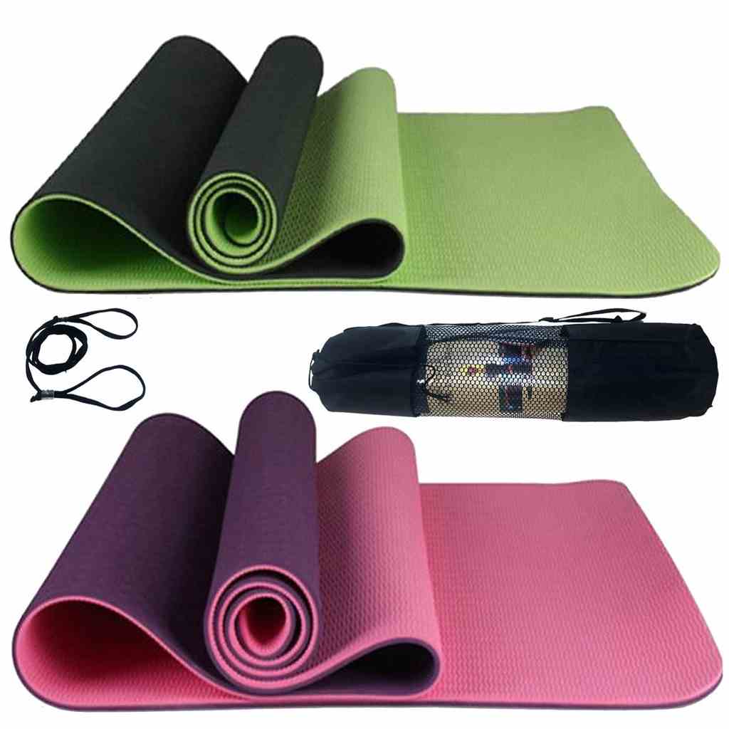 Thảm Tập Yoga 2 Lớp TPE Cao Cấp - Chọn Màu Tặng Kèm Dây Và Túi Đựng Thảm Yoga Chính Hãng Amalife