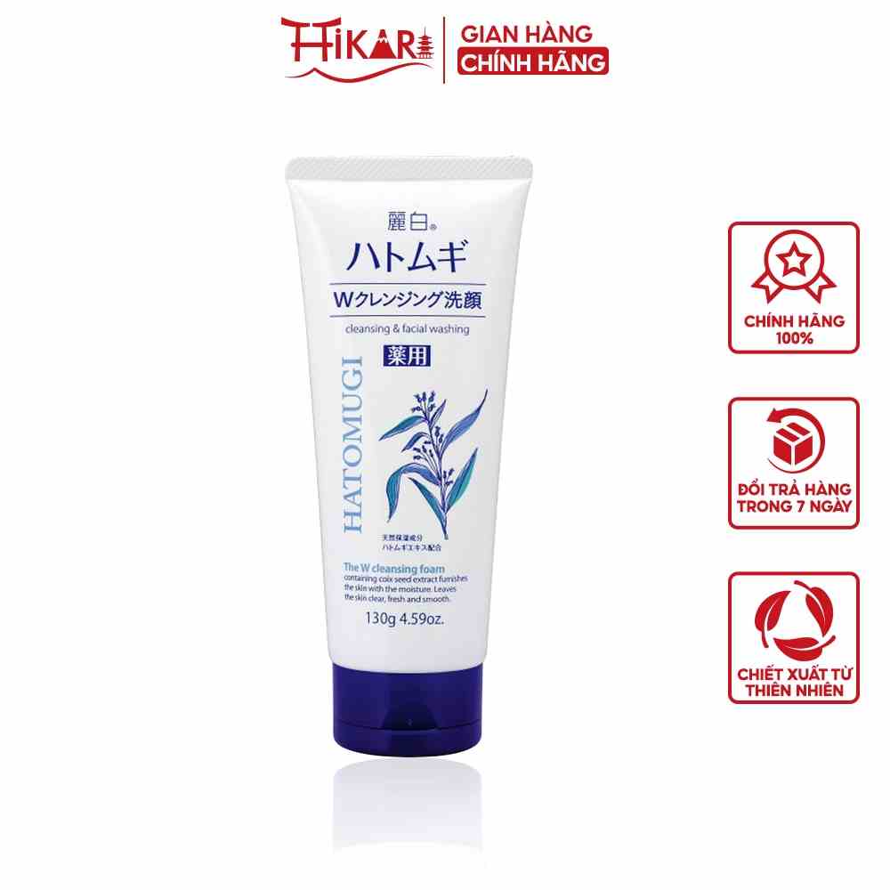 Sữa rửa mặt ý dĩ tẩy trang Reihaku Hatomugi The W Cleansing Foam 130g