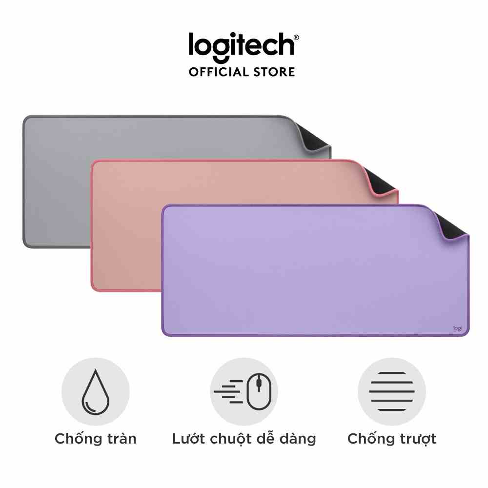 [Mã ELCL7 giảm 7% đơn 300K] Bàn di chuột cỡ lớn Logitech Desk Mat - Đế chống trượt, lướt dễ dàng, chống đổ tràn