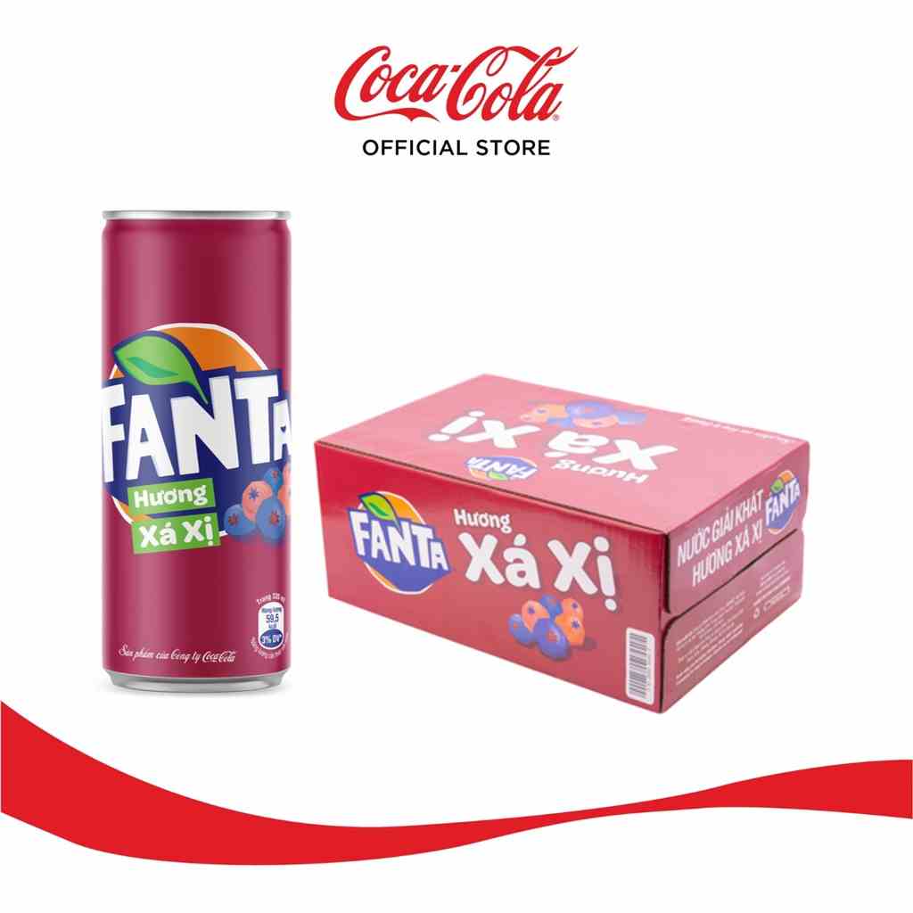 Lốc 24 Lon Nước Giải Khát Có Gas Fanta Xá Xị (320mlx24)