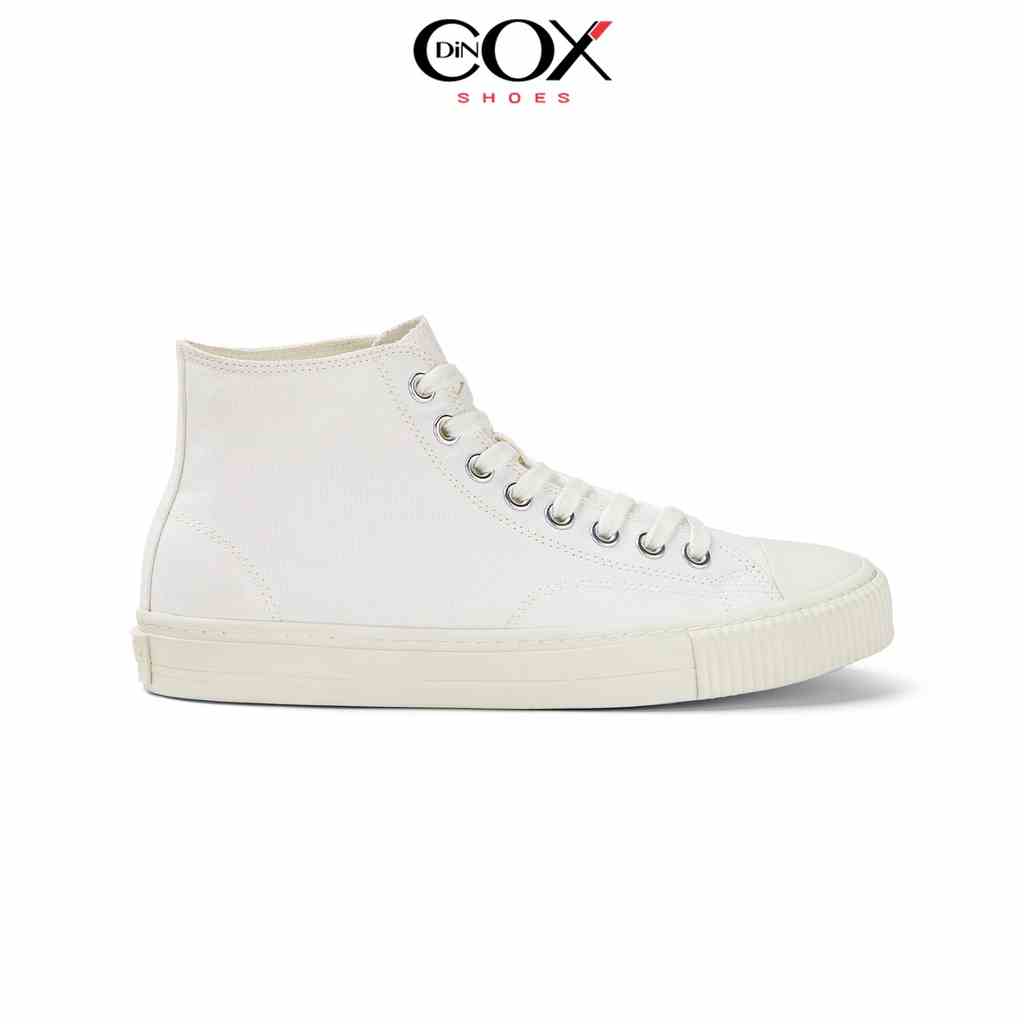 Giày Sneaker Vải Canvas Nam Nữ E06 Hi White Cao Cổ Thanh Lịch