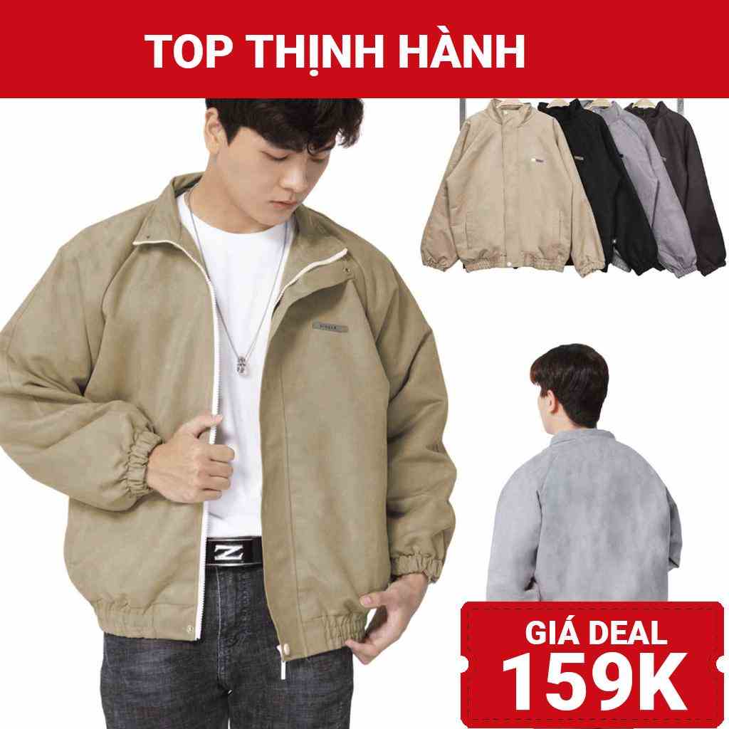 Áo khoác nam da lộn cổ trụ khóa kéo 2 lớp mang được 4 mùa HIDDLE | H06-AK1