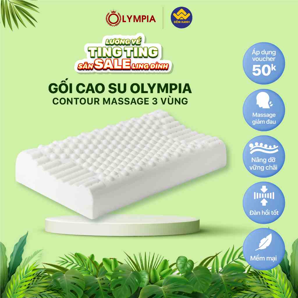 [ẢNH THẬT] Gối Cao Su Olympia Contour Massage 3 vùng (Chính Hãng)