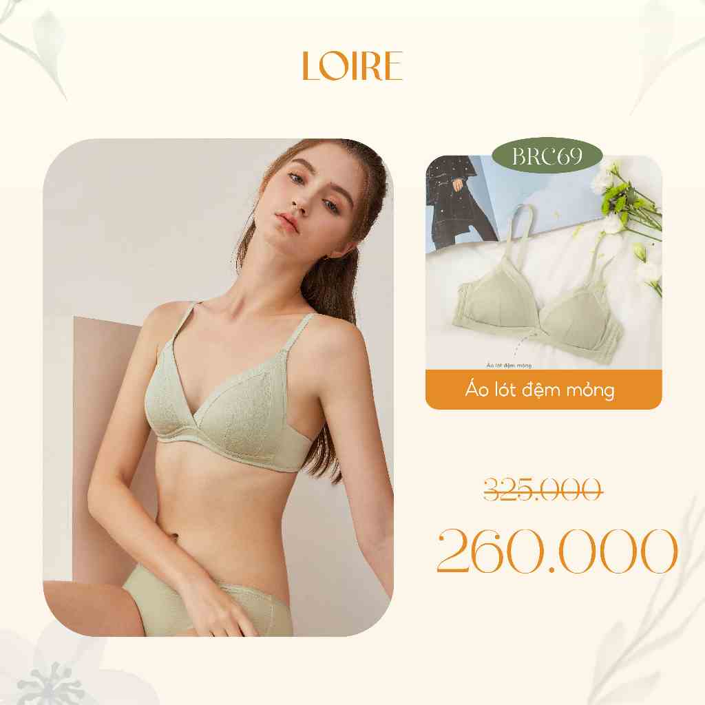 Áo Lót Không Gọng Đệm Mỏng Thoải Mái Chất Liệu Su Đúc Viền Cotton Loirechic BRC69