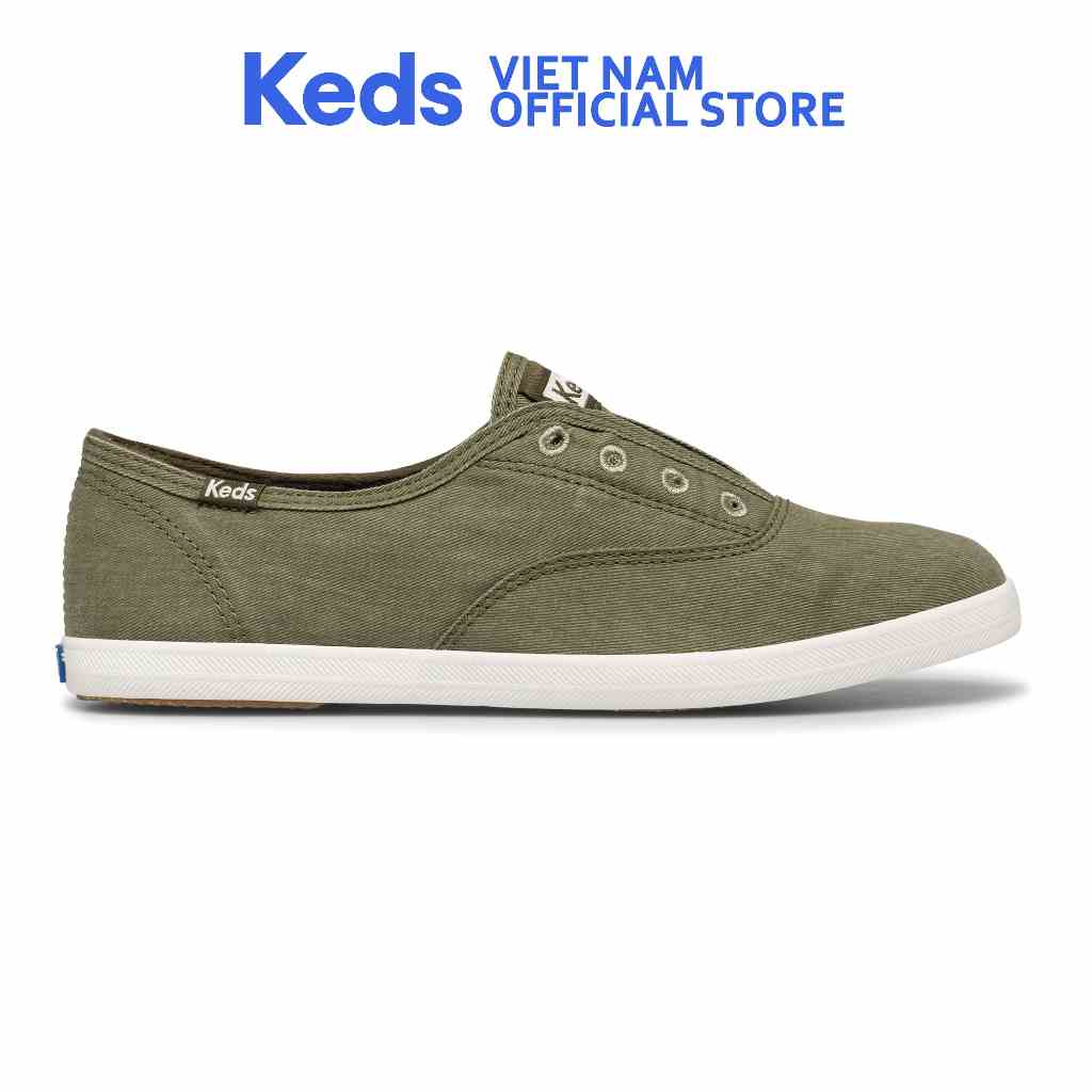 Giày Keds Nữ - Chillax Washed ORG Core Twill Olive - KD065434