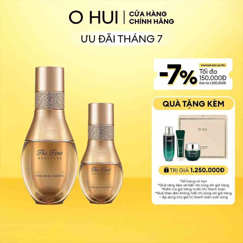 Bộ đôi Tinh chất tăng cường tế bào gốc chống lão hóa toàn diện OHUI First Sym-Micro Essence