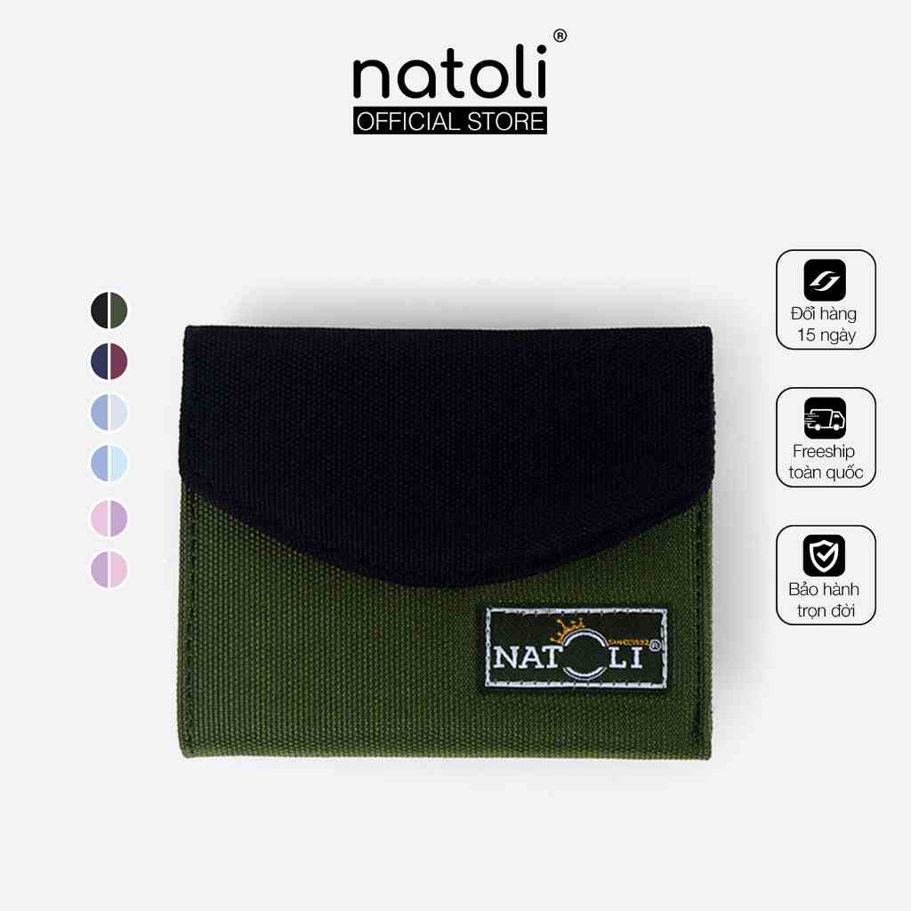 Ví nữ mini thương hiệu NATOLI chất vải canvas nhiều ngăn kháng nước nhỏ gọn cute - BST The Button Wallet V5