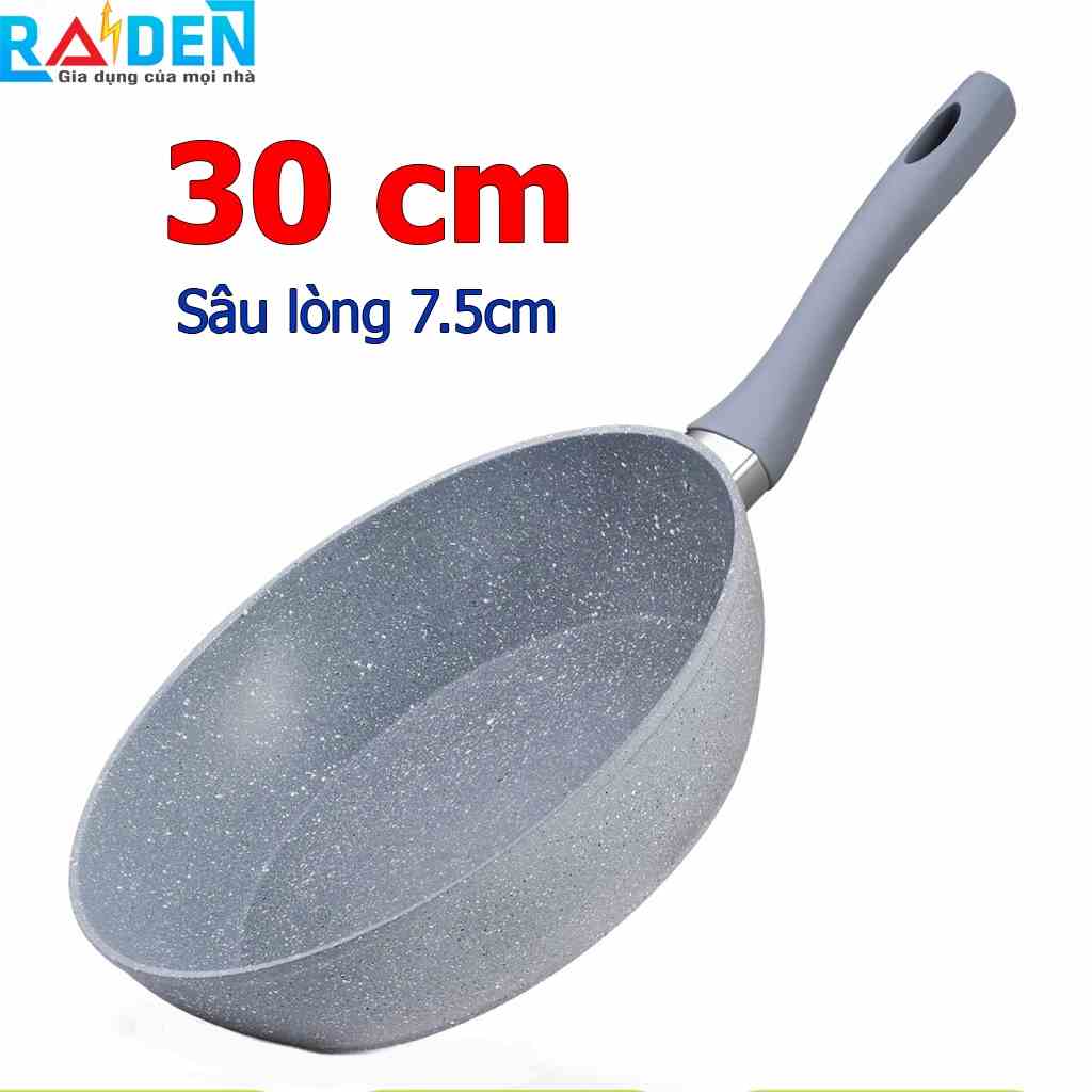 Chảo chống dính vân đá đáy từ Greencook GCP02-30 size 30cm dùng được trên bếp gas, bếp hồng ngoại, bếp từ