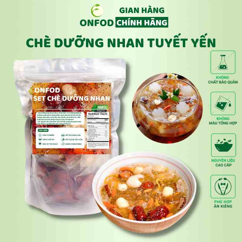 Chè dưỡng nhan tuyết yến ONFOD đẹp da ngừa lão hoá set nguyên liệu nấu 15-17 chén 320g 630g