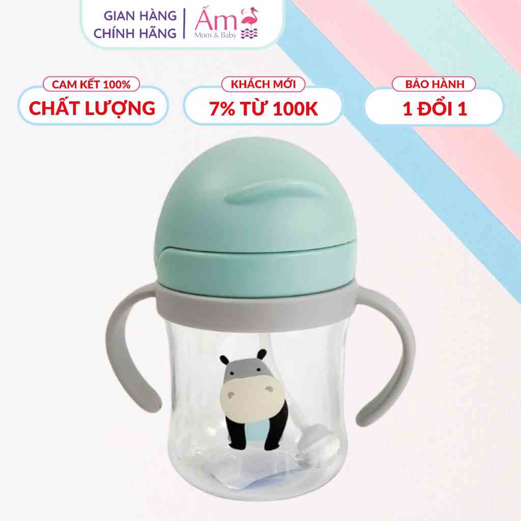 Bình Tập Uống Kèm Van Chống Sặc Silicon Ấm Baby Chống Đổ 360 độ Dung Tích 250ml Ấm Gift & Decor