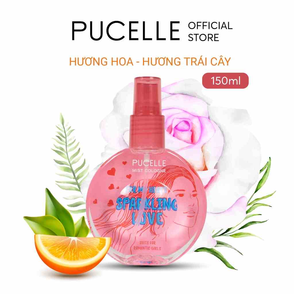 [Mã BMLTA35 giảm đến 35K đơn 99K] Nước Hoa PUCELLE Mist Cologne Sparkling Love For My Heart 150ml