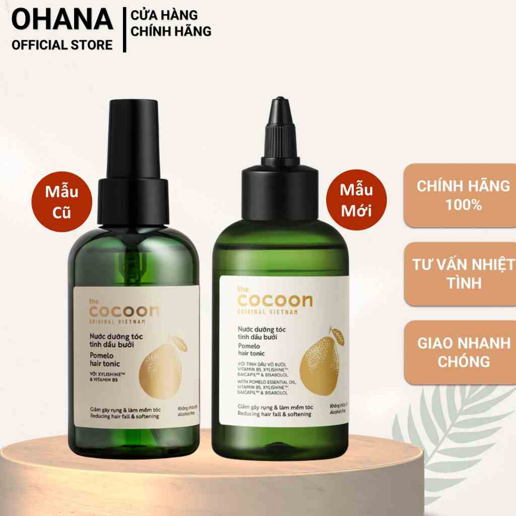 Nước Dưỡng Tóc COCOON Tinh Dầu Bưởi Giảm Gãy Rụng, Làm Mềm Tóc COCOON Pomelo Hair Tonic 140ml