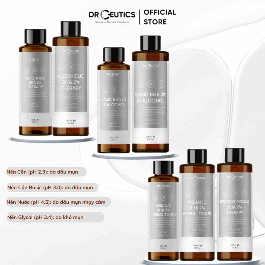 DRCEUTICS Dung Dịch Làm Sạch Và Cân Bằng Da DrCeutics BHA 2% - 200ml