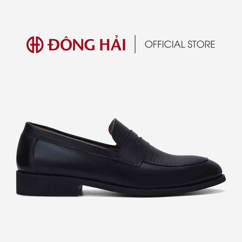 Giày tây nam Đông Hải thiết kế Penny  Loafer da bò cao cấp dập vân thời thượng  đế cao 3cm - G01A8