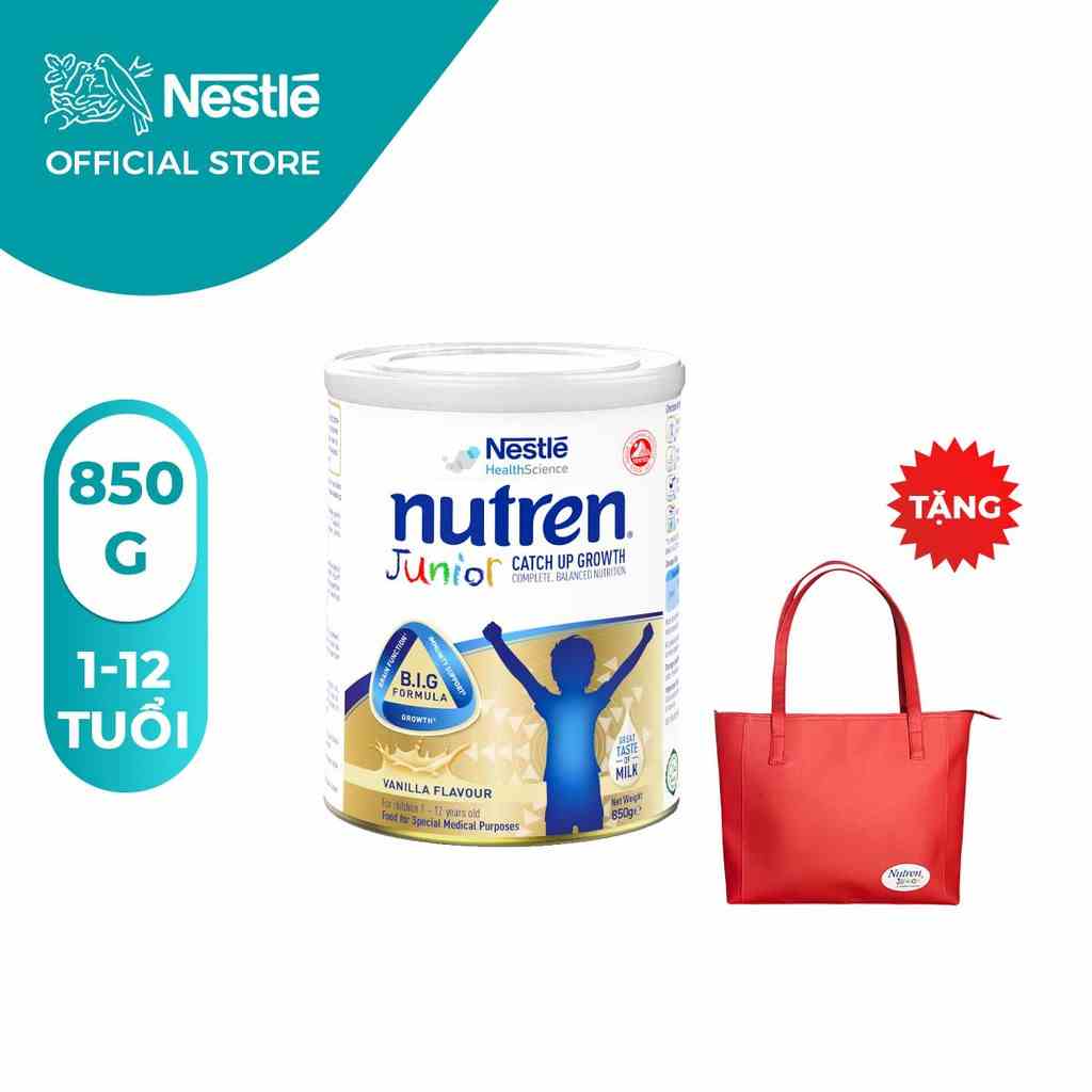 [Tặng túi nữ Nutren màu đỏ] Sữa bột Nutren Junior lon 850g