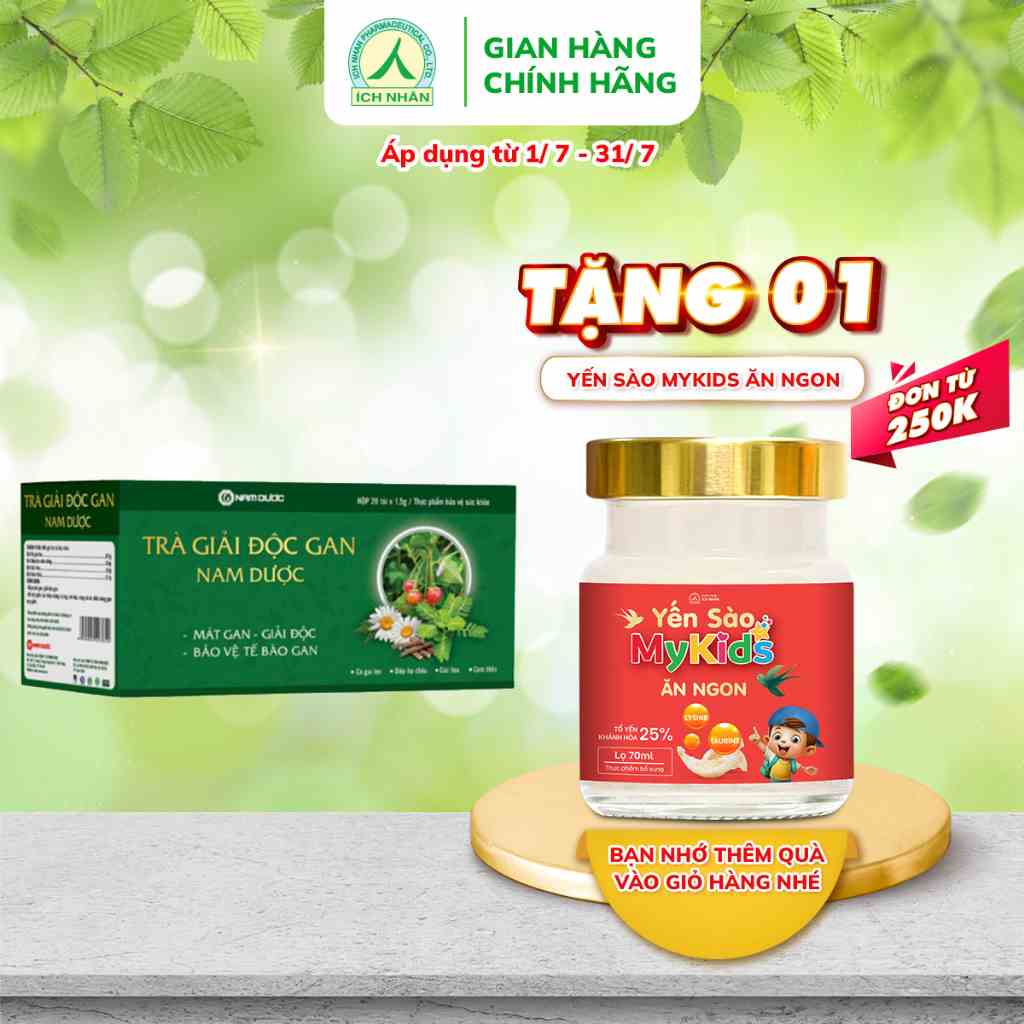 Trà giải độc gan Nam Dược giúp mát gan, tăng cường chức năng gan an toàn, hiệu quả - hộp 20 túi lọc