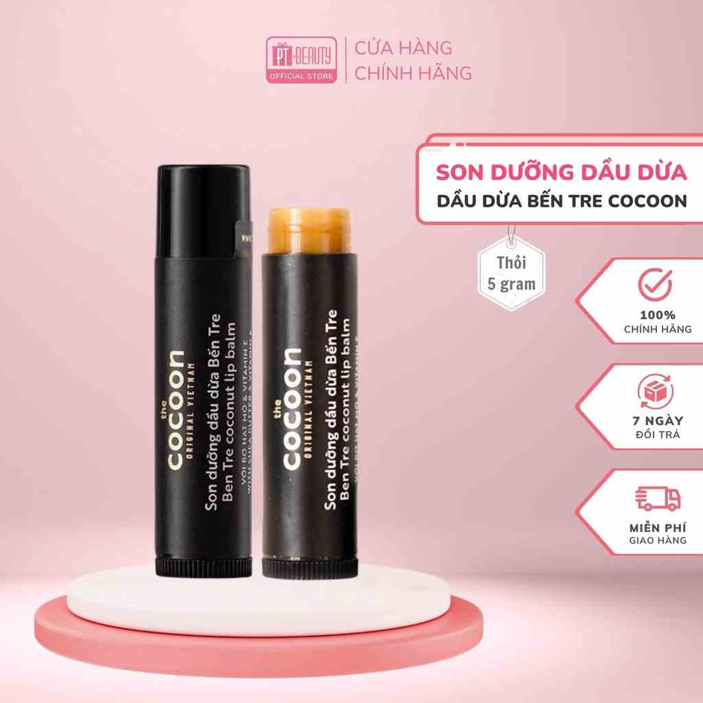 [Mã BMLTB200 giảm đến 100K đơn 499K] Son dưỡng dầu dừa Bến Tre Cocoon dưỡng ẩm môi 5g