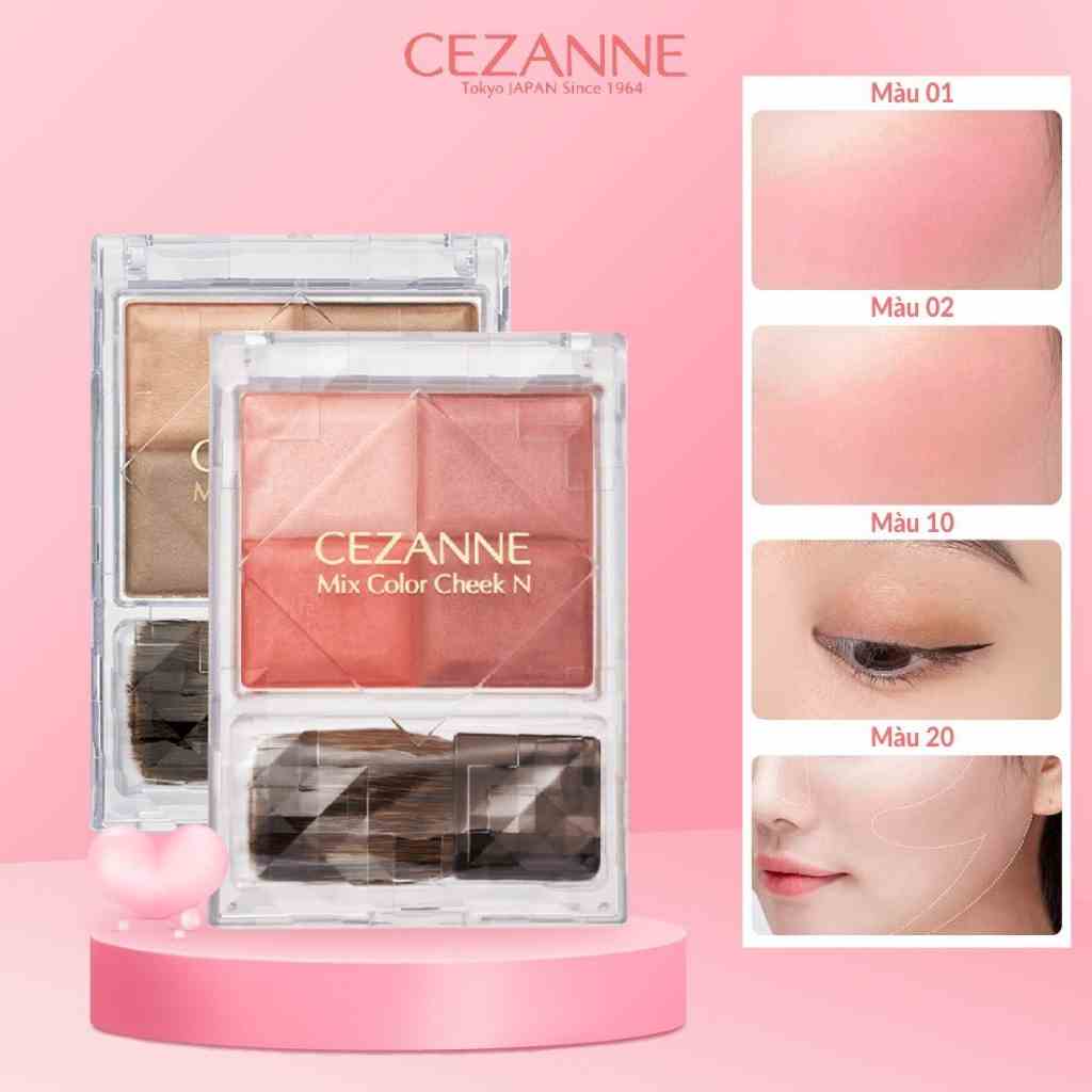 Phấn má hồng Cezanne Mix Color Cheek N Nhật Bản mềm mịn chống thấm nước lâu trôi 7.1g