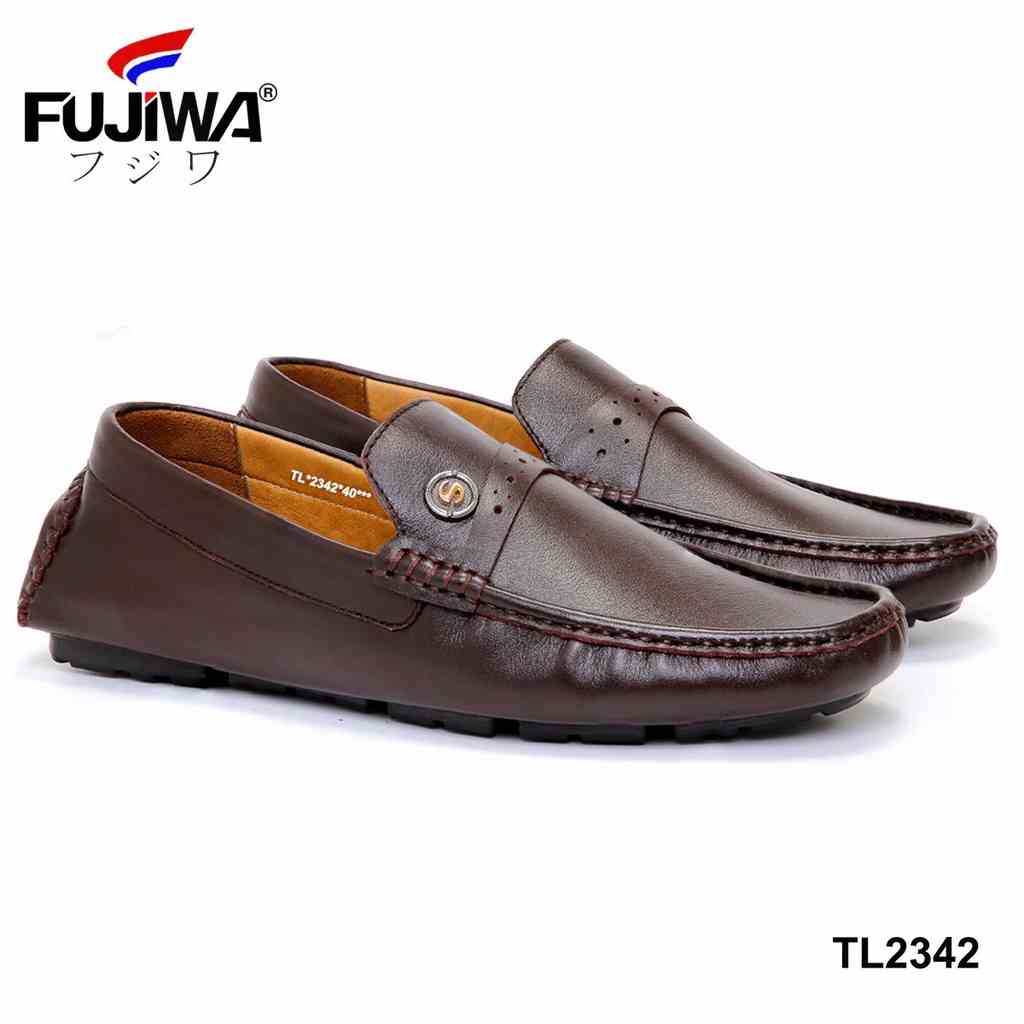 Giày Lười Giày Nam Da Bò Fujiwa - TL2342. Da bò cao cấp, đế cao su tạo độ bám tốt, bền bỉ theo thời gian