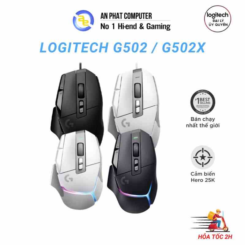 [Mã ELCL7 giảm 7% đơn 300K] Chuột Game Logitech G502 / G502X - Chính hãng BH 24 Tháng