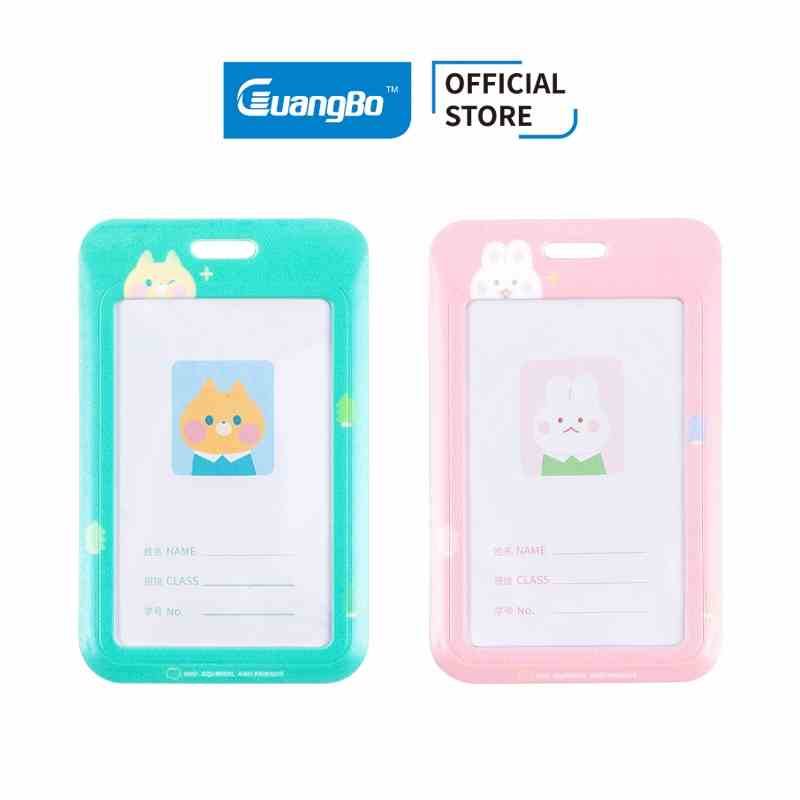 Bộ mặt thẻ dọc + dây cute (ID card) GuangBo 11x3.8x0.3 cm - 1 chiếc (kèm dây) - 2 màu Mio Squirrel đáng yêu H05900