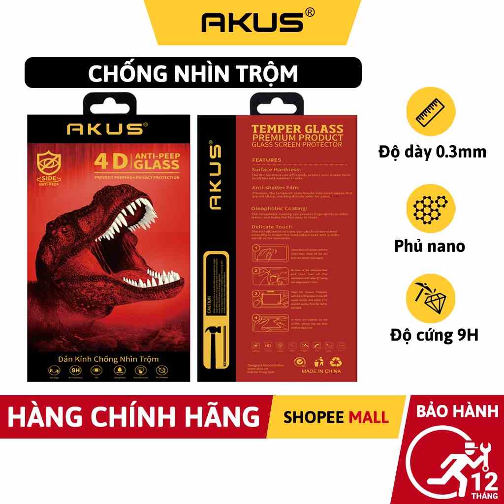 Kính cường lực chống nhìn trộm 7, 7 Plus/8 Plus,X, Xs Max/11Pro/11 ProMax/12/12 Pro Max13/13 Pro Max - AKUS