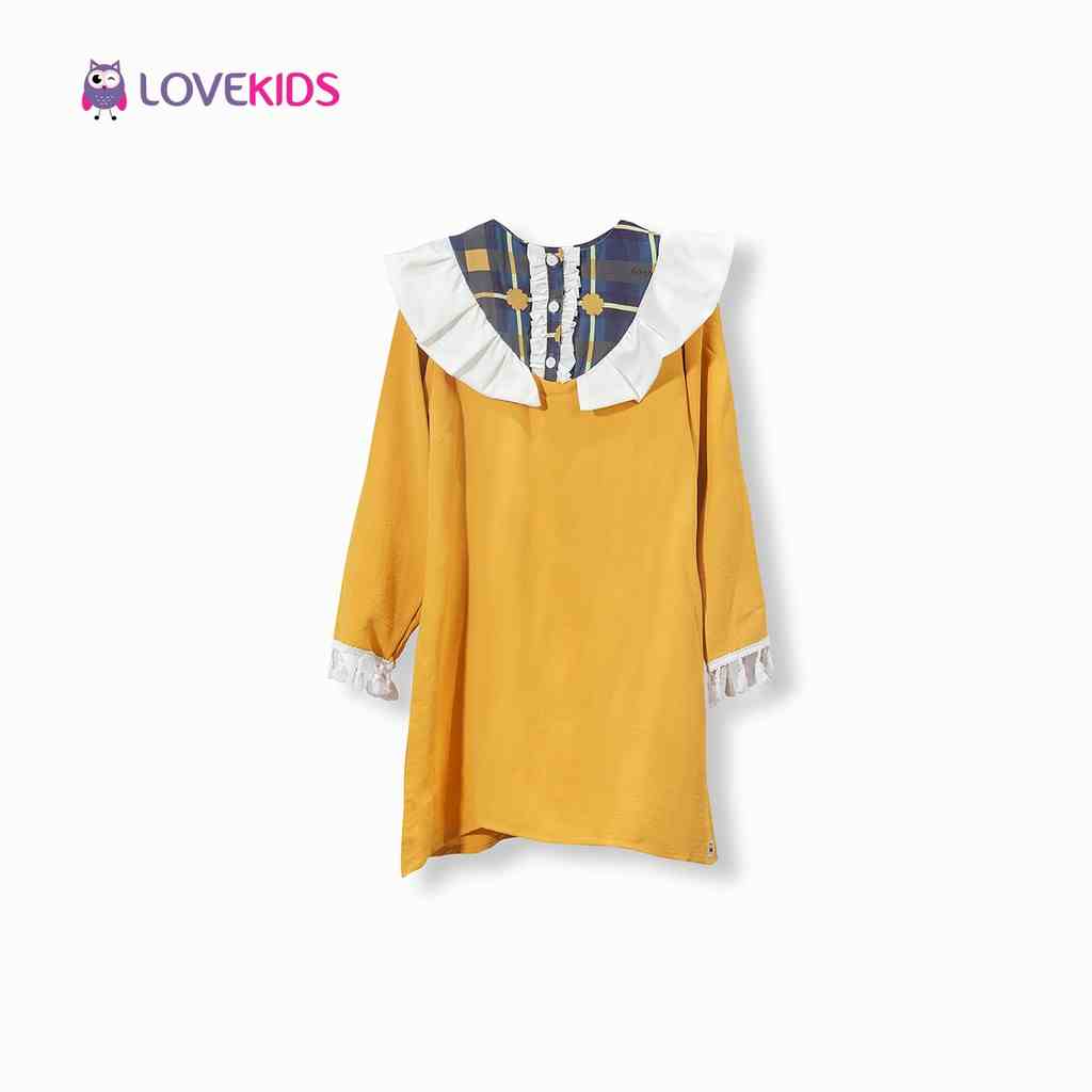 [Mã BMLTA35 giảm đến 35K đơn 99K] Váy lụa tắm vàng phối bèo Lovekids LK0216