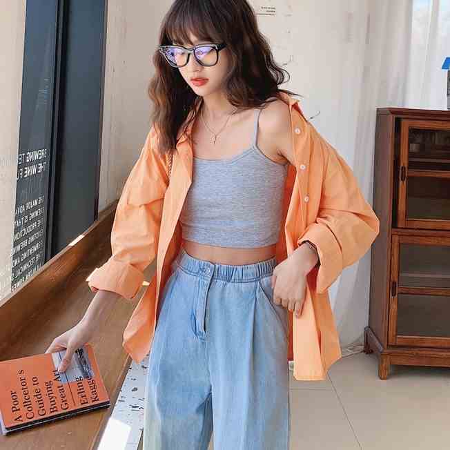 Áo hai dây CERA-Y croptop ôm body màu trắng / màu đen / màu xám CRA056