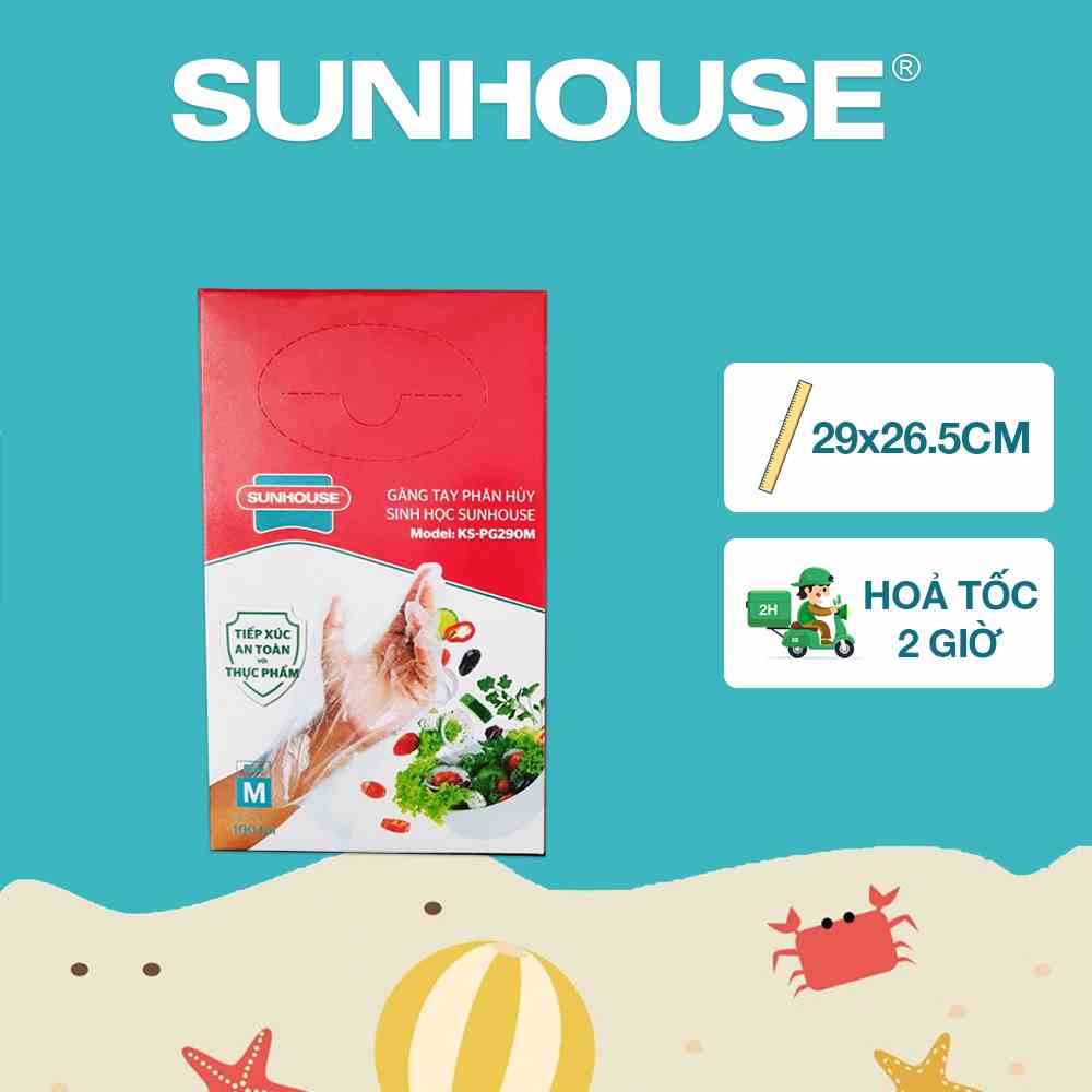 Găng tay thực phẩm phân hủy sinh học SUNHOUSE KS-PG290M