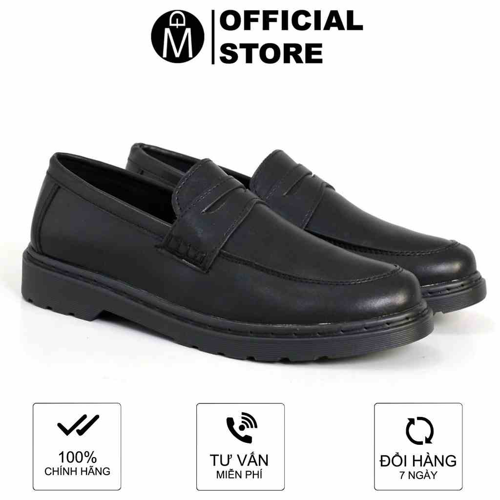 [Mã BMLTB35 giảm đến 35K đơn 99K] Giày penny loafer black da thời trang MĐ G1094 da lì chống nhăn