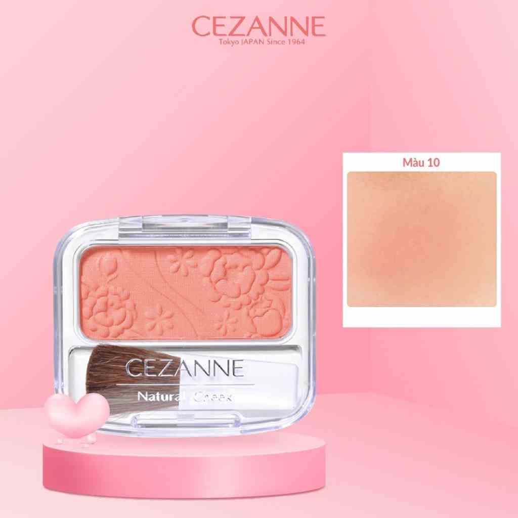 Phấn Má Hồng Cezanne Natural Cheek N Nhật Bản Mềm Mịn Lâu Trôi Màu 10 Cam Nhạt 4g