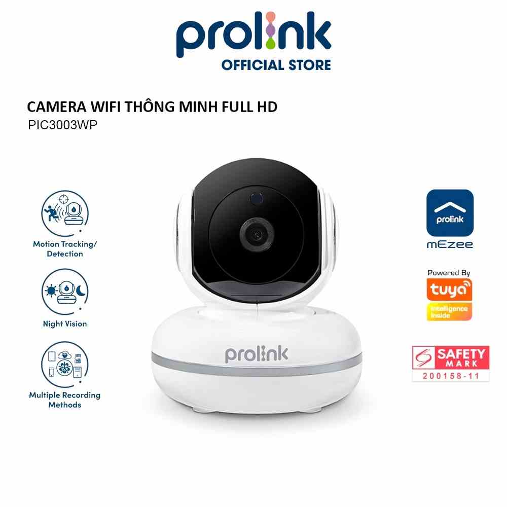 Camera Wifi PROLiNK PIC3003WP thông minh giá rẻ, siêu nét Full HD 1080P, góc nhìn rộng, âm thanh 2 chiều