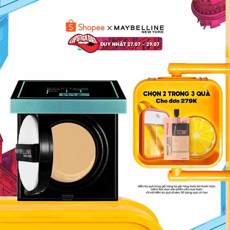 Phấn Nước Mịn Nhẹ Kiềm Dầu Fit Me Matte+Poreless Cushion Maybelline New York 14g